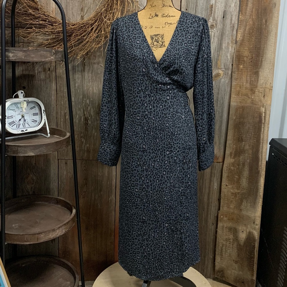 Halogen Cheetah Print Wrap Dress